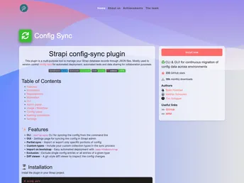 Strapi Plugin Config Sync screenshot