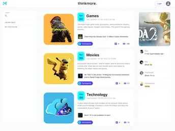ThinkMoreForum Frontend screenshot