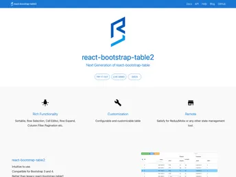 React Bootstrap Table2 screenshot