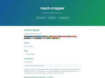 React Cropper screenshot