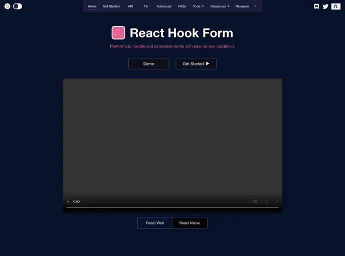 React Hook Form screenshot