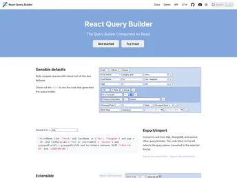 React Querybuilder screenshot