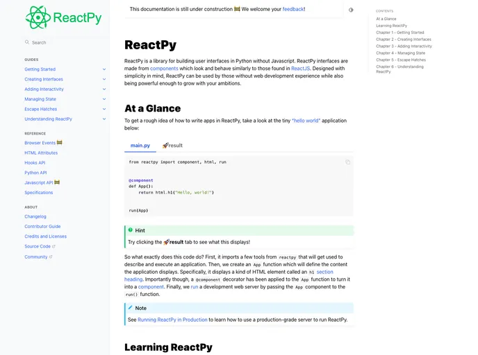 Reactpy screenshot