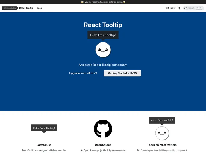 React Tooltip screenshot