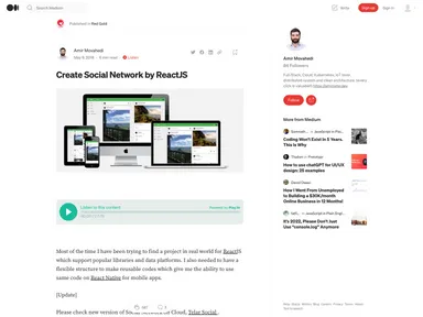 React Social Network screenshot