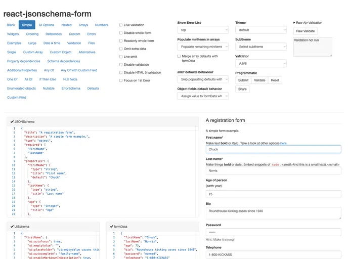 React Jsonschema Form screenshot