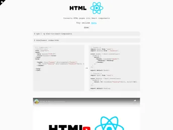 Html To React Components screenshot