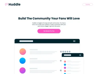 Huddle Curved Section Landing Page_frontend_project screenshot