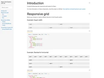 React Grid System screenshot