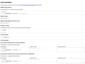React Mentions screenshot