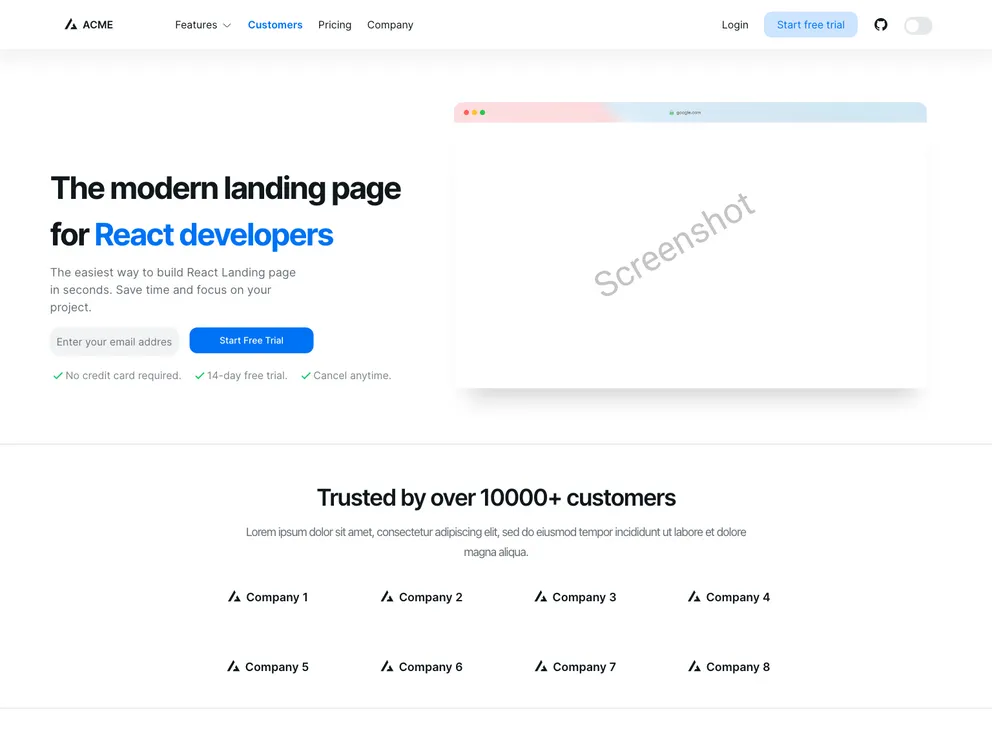 Landing Template Nextui screenshot