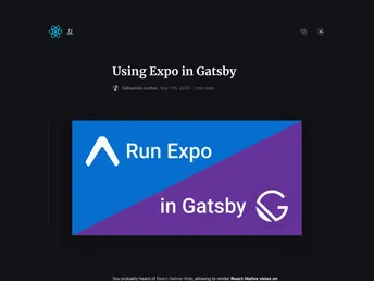 Gatsby Plugin React Native Web screenshot