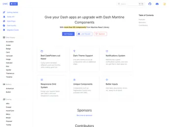 Dash Mantine Components screenshot