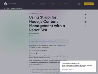 Strapi React Snipcart screenshot