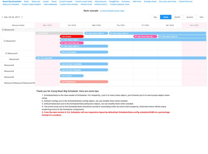 React Big Scheduler screenshot