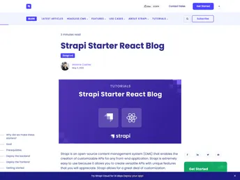 Strapi Starter React Blog screenshot