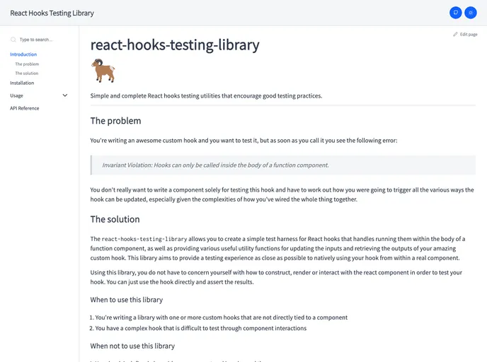 React Hooks Testing Library screenshot