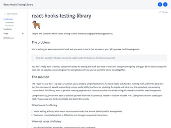 React Hooks Testing Library screenshot