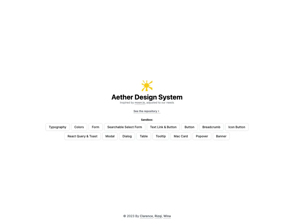 Aether Design System screenshot