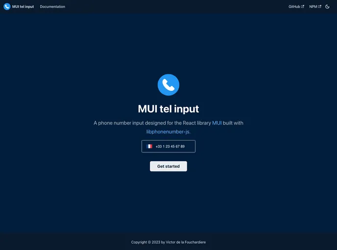 Mui Tel Input screenshot