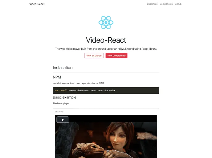 Video React screenshot