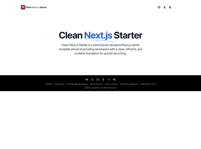 Clean Nextjs Starter screenshot