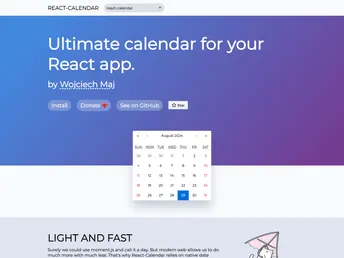 React Calendar screenshot