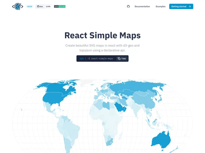 React Simple Maps screenshot