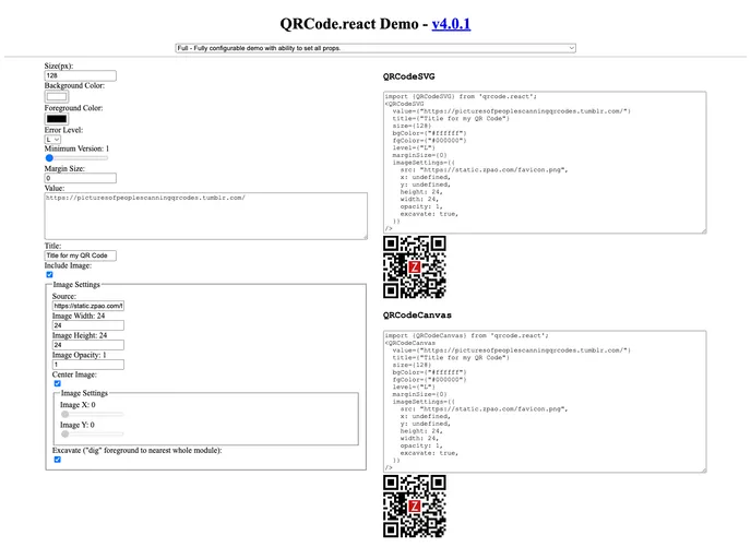 Qrcode.react screenshot
